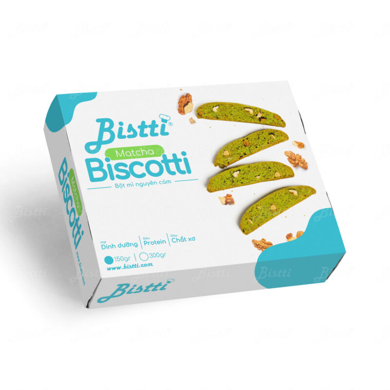 Bánh Biscotti Vị Matcha Nguyên Cám – 100gram