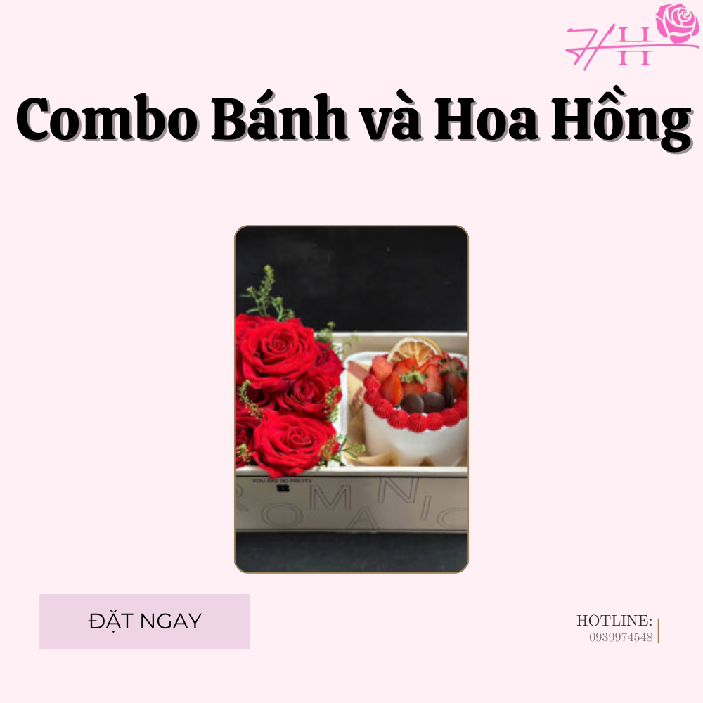 Combo Bánh và Hoa Hồng