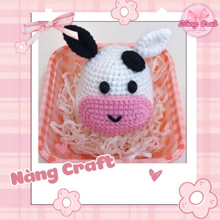 Móc khóa Nàng Craft Hình đầu bò sữa cute xinh đẹp
