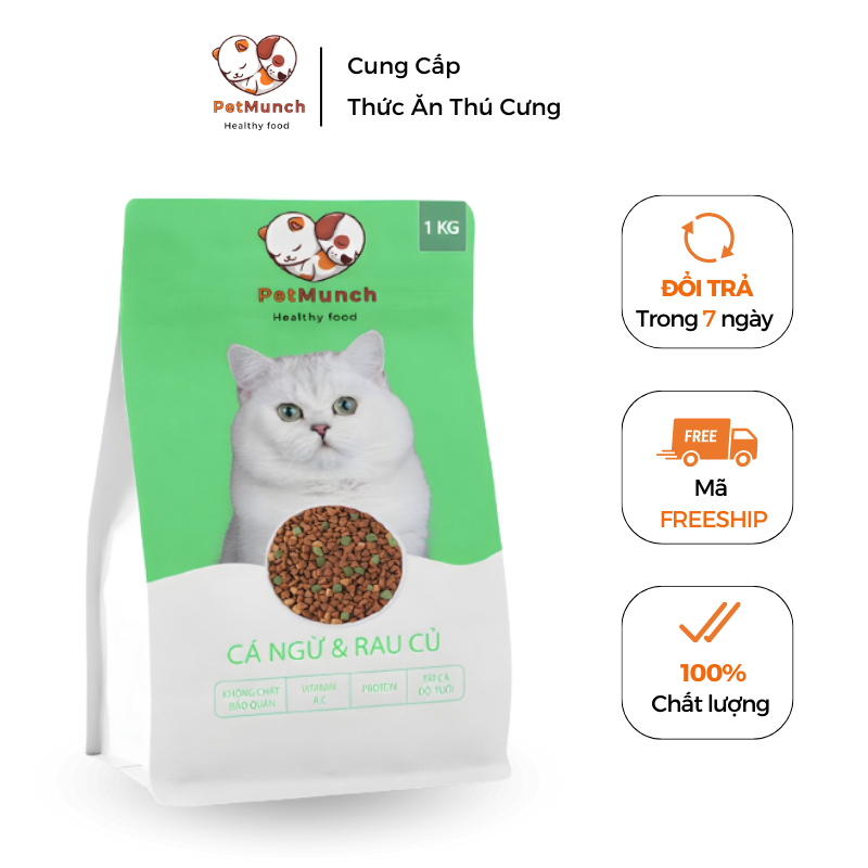 Thức ăn cho mèo PetMunch vị Cá ngừ x Rau củ 1kg