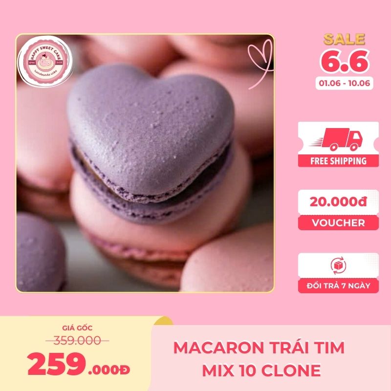 Macaron trái tim mix 10 clone_Happy Sweet Cake