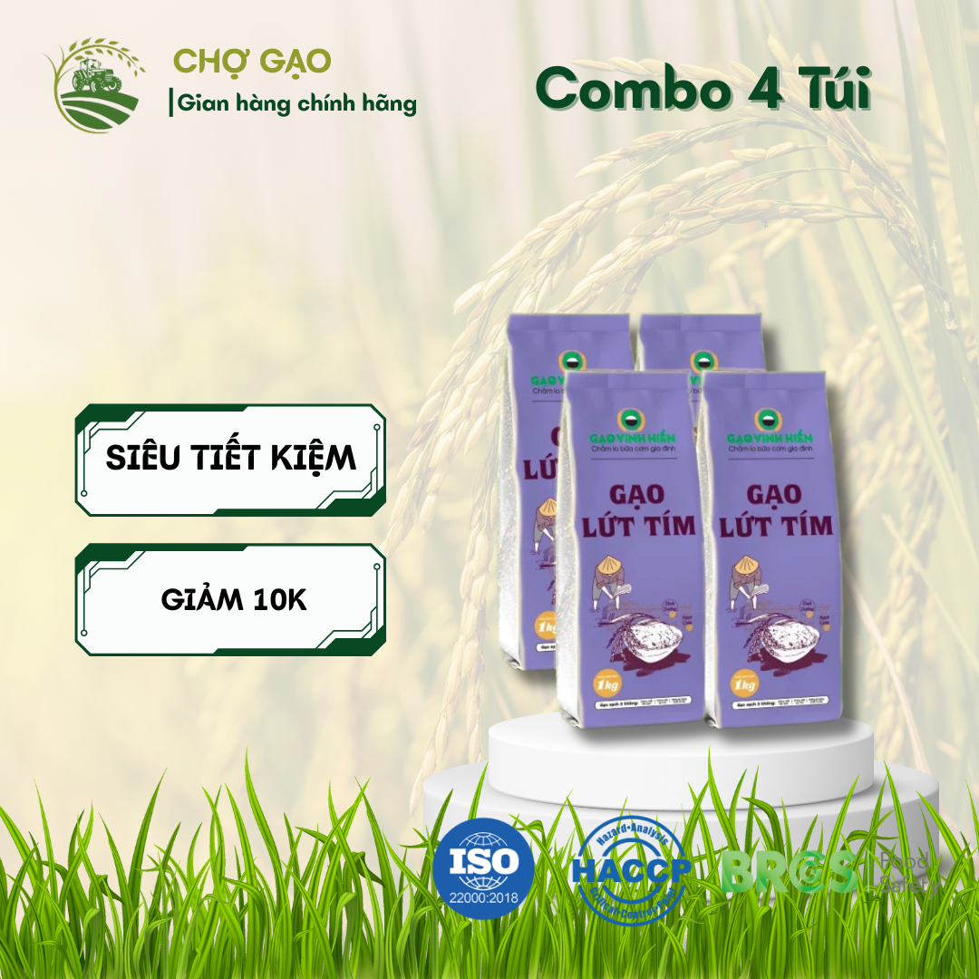[Combo 4 Túi] Gạo Lứt Tím