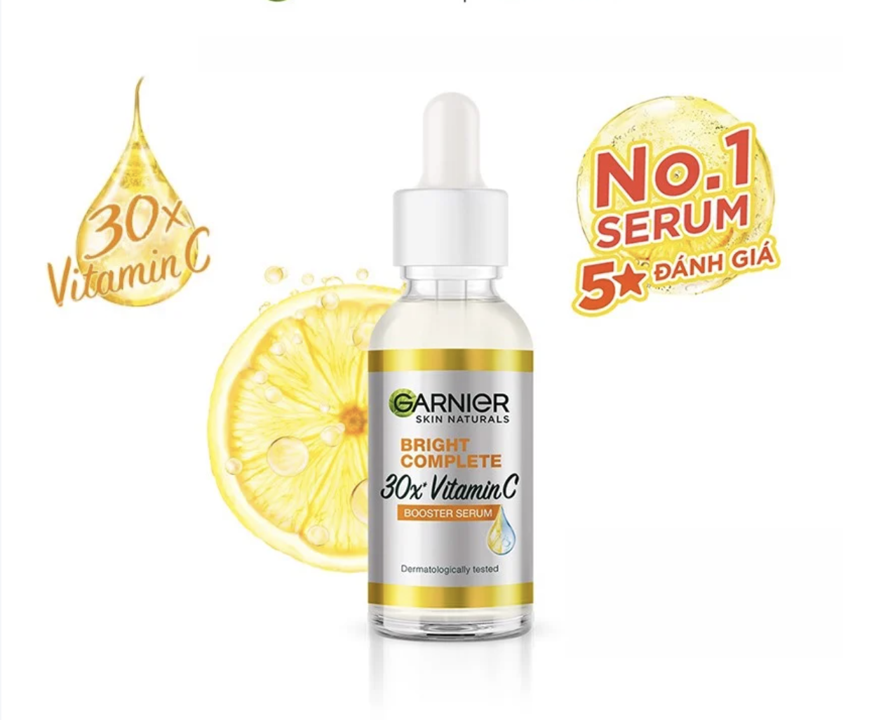 Tinh Chất Tăng Cường Sáng Da Mờ Thâm Garnier Light Complete Vitamin C 30X Booster Serum