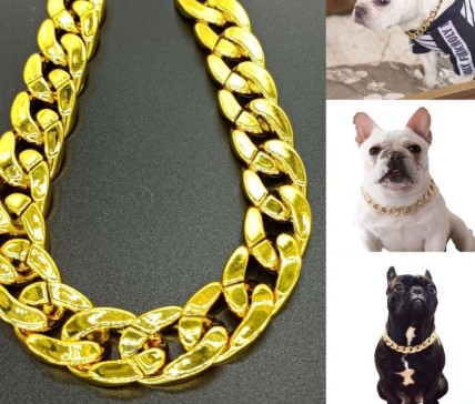 Vòng cổ cho chó mèo, dây chuyền vàng chó mèo