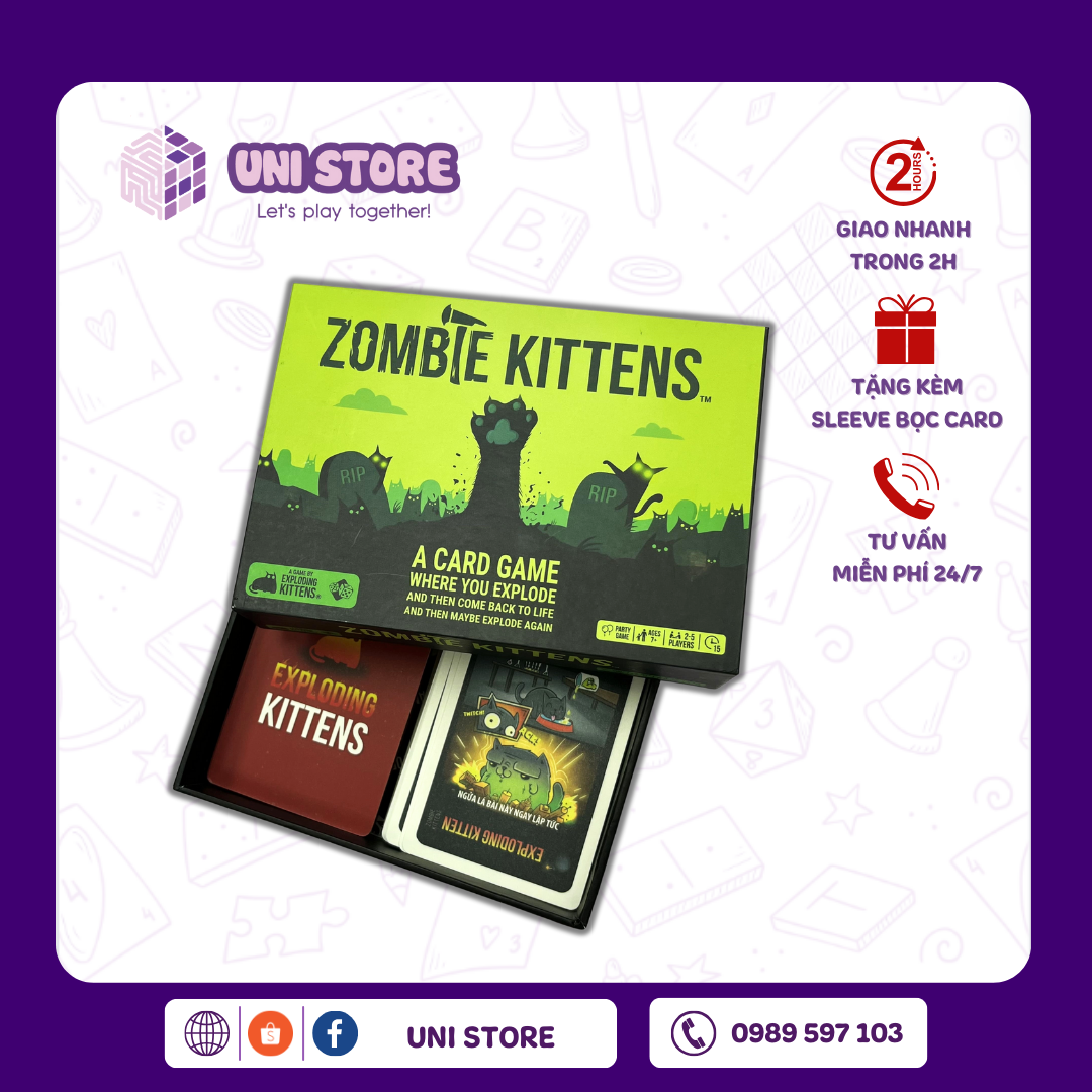 Bài Mèo Nổ Zombie Kittens (Tặng Bọc Card) | Tình Bạn | 61 Lá