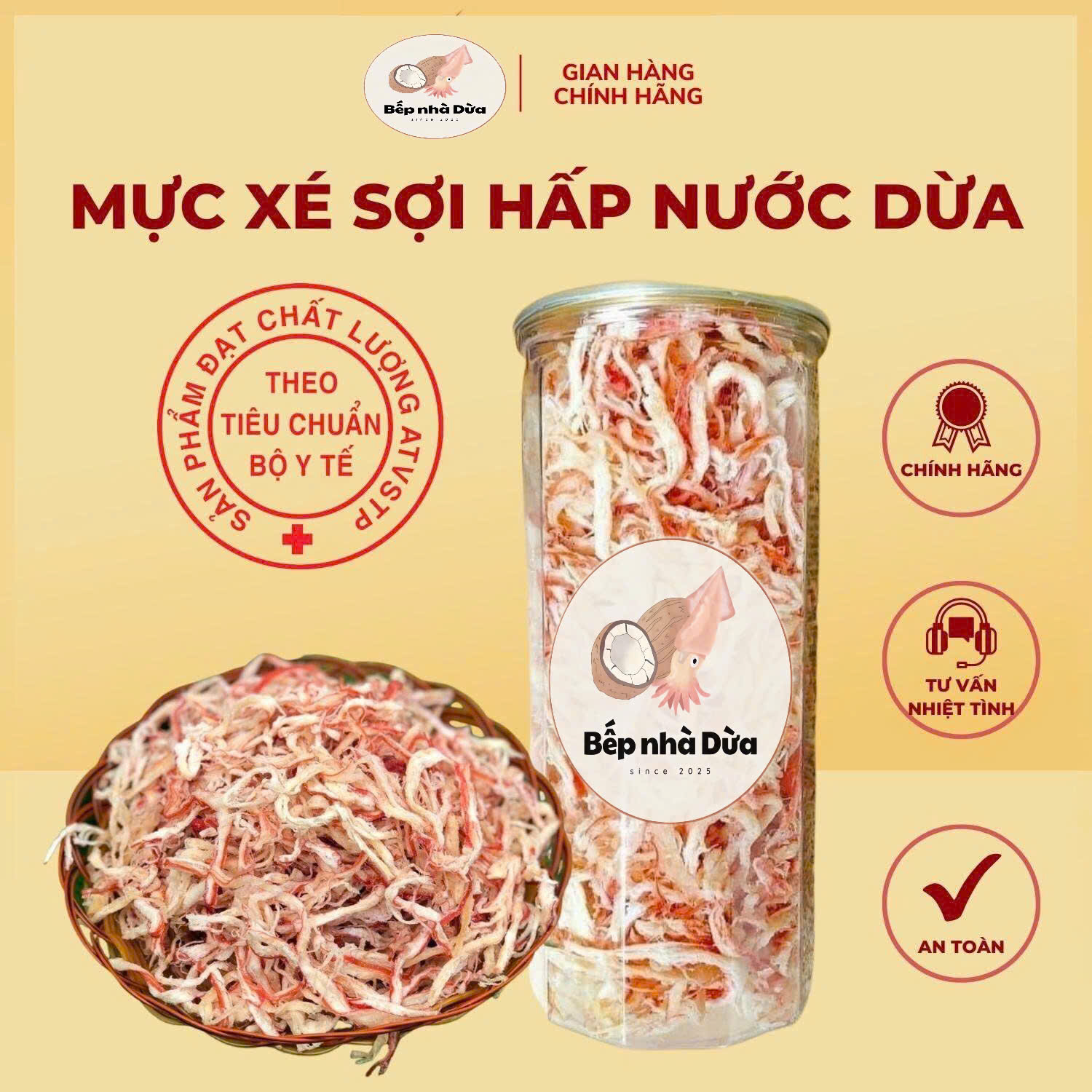 Khô Mực Hấp Nước Dừa – Đặc Sản Nhà Làm Chuẩn Vị Tự Nhiên Từ Bếp Nhà Dừa