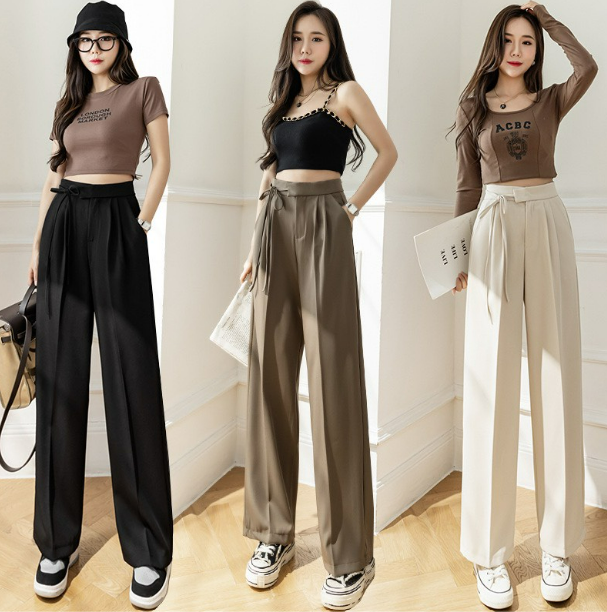 Quần ống rộng thắt dây nơ vải Ruby cao cấp dài 100cm siêu hot M015