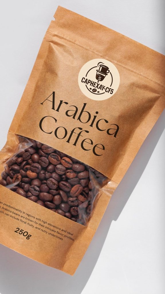 Cà phê hạt Arabica nguyên chất rang xay mùi vị tự nhiên không phẩm chất bảo thơm ngon 250g