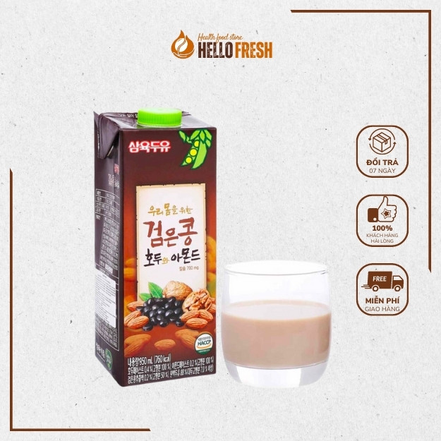 Sữa Đậu Đen Óc Chó Hạnh Nhân Sahmyook 190ml