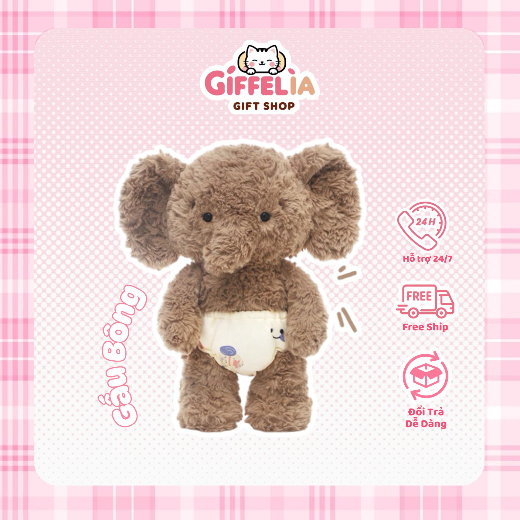 Gấu Bông Voi Mặc Tã Siêu Ngố – Giffelia