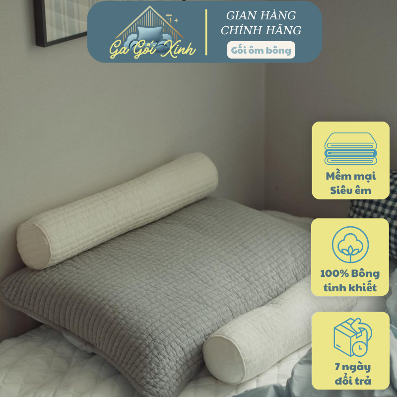Gối Ôm Bông Cao Cấp Gagoixinh – Êm Ái Thư Giãn, Ôm Trọn Giấc Ngủ, Trang Trí Phòng Ngủ Sang Trọng