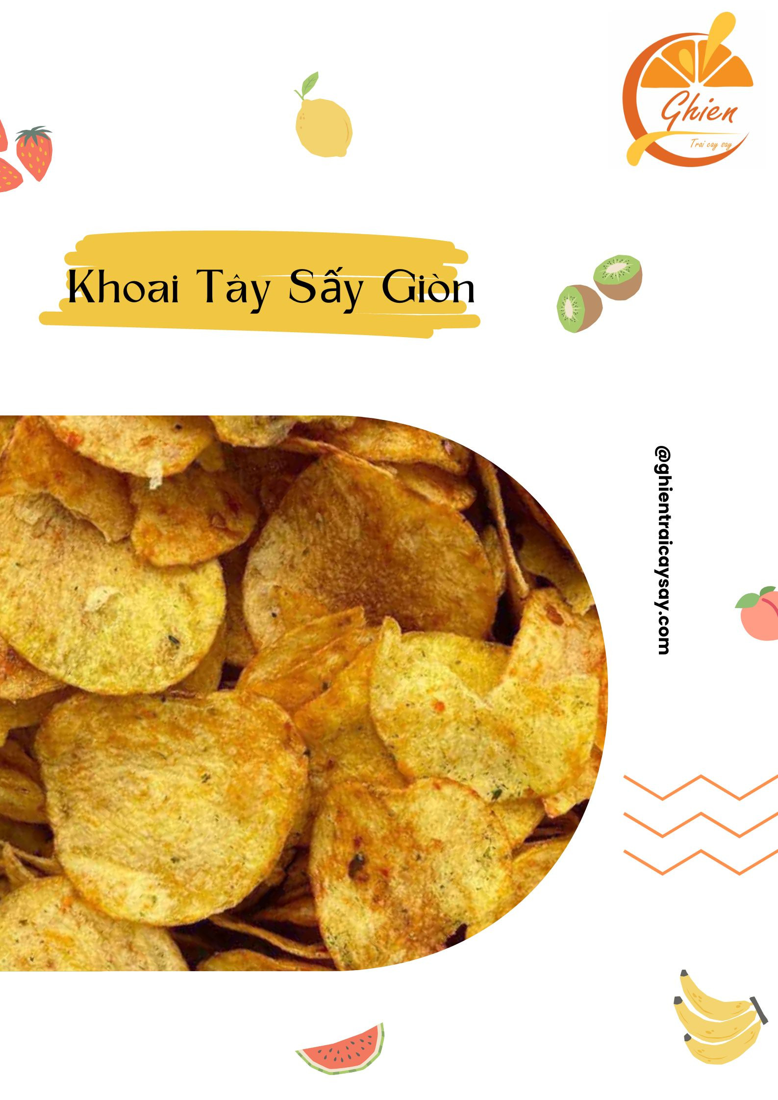Khoai tây sấy giòn, 120g, bịch