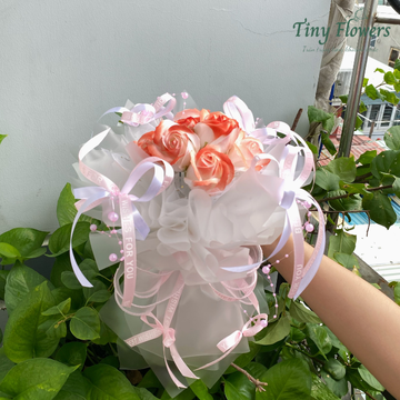 Hoa Hồng Sáp Đỏ Loang Phong Cách Coquette