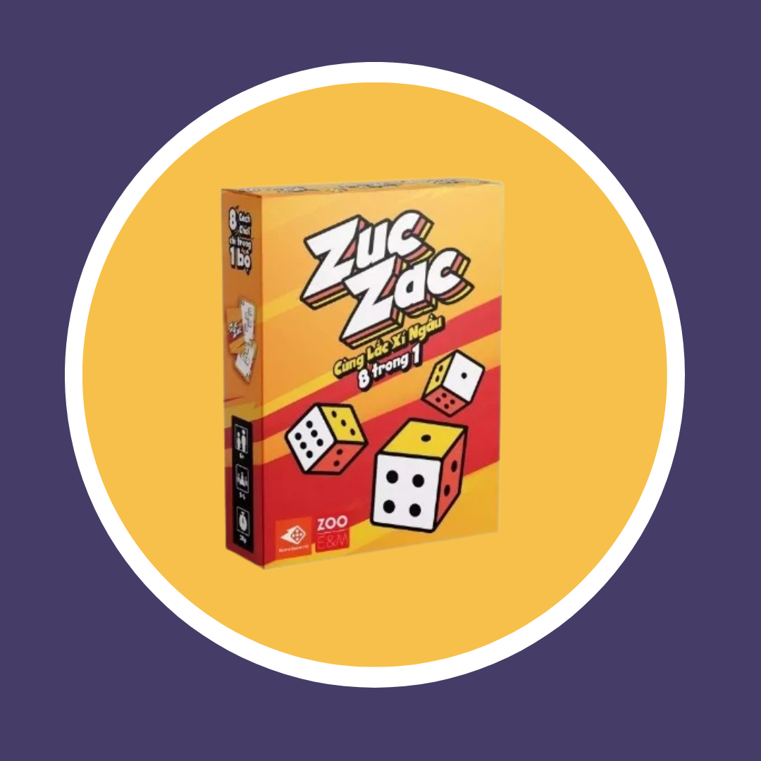 Zuc Zac - Cùng lắc xí ngầu 8 trong 1 - Board Game Giáo Dục - 38 Thẻ
