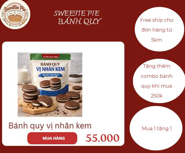 bánh quy vị nhân kem