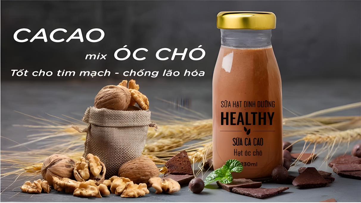 Sản phẩm độc quyền - sữa cacaomix hạt óc chó loại 1 230ml
