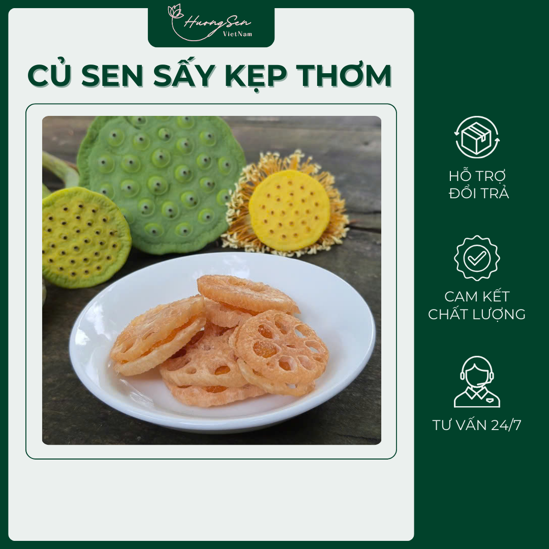 Củ Sen Kẹp Thơm Giòn Tan Chua Ngọt Tự Nhiên
