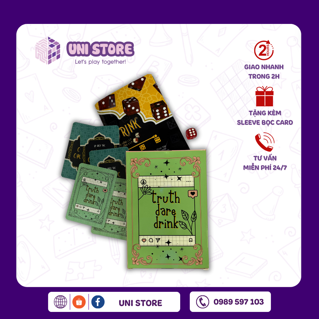 Bộ Bài Truth Dare Drink (Tặng Bọc Card) | Bợm Nhậu | 27 Lá