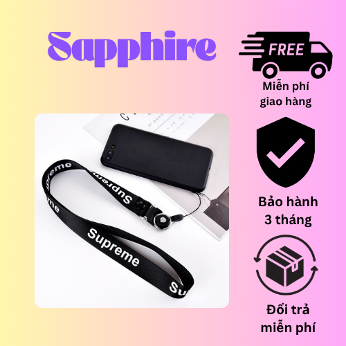 Ốp Lưng + Dây Đeo Điện Thoại Supreme - Bảo Vệ iPhone