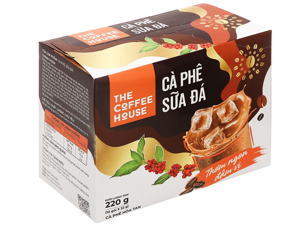 Cà phê sữa đá hoà tan - The Coffee House (Hộp 10 gói x 22g)