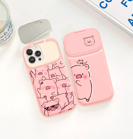 Ốp lưng iphone gương selfie Pig Cute