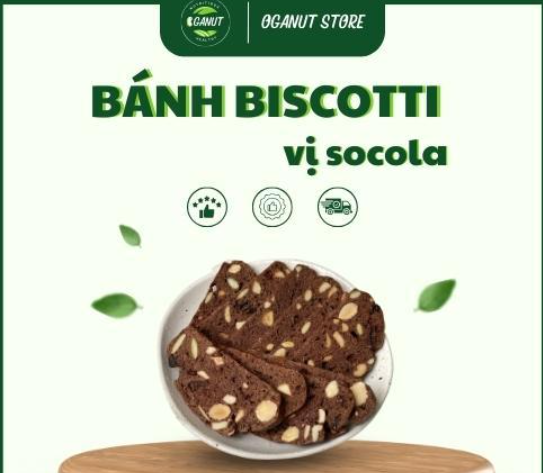Bánh dinh dưỡng - Bánh Biscotti vị  socola Oganut
