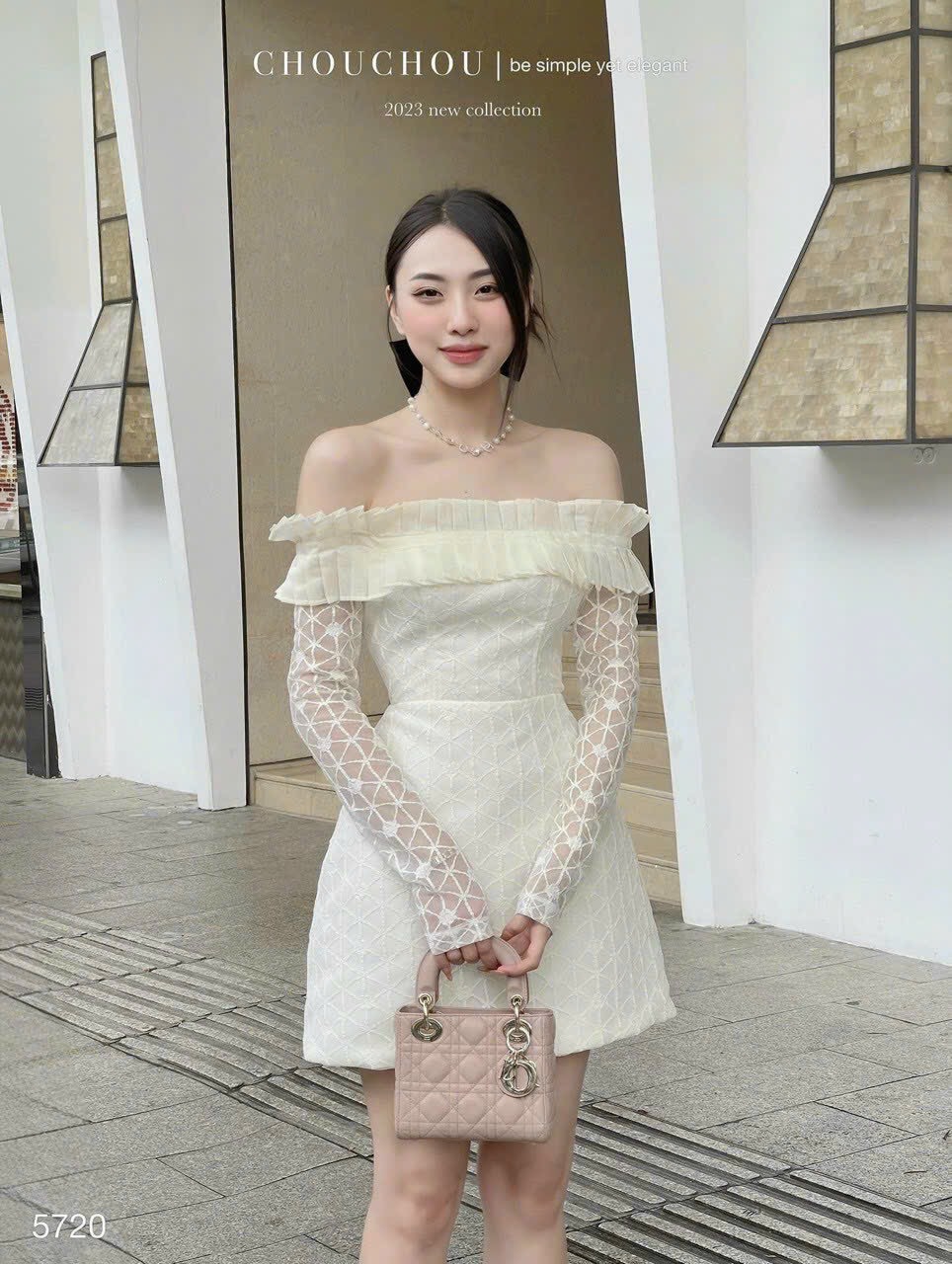 ĐẦM REN NGÔI SAO BẸT VAI PHỐI TƠ XẾP LI SANG TRỌNG QUÝ PHÁI