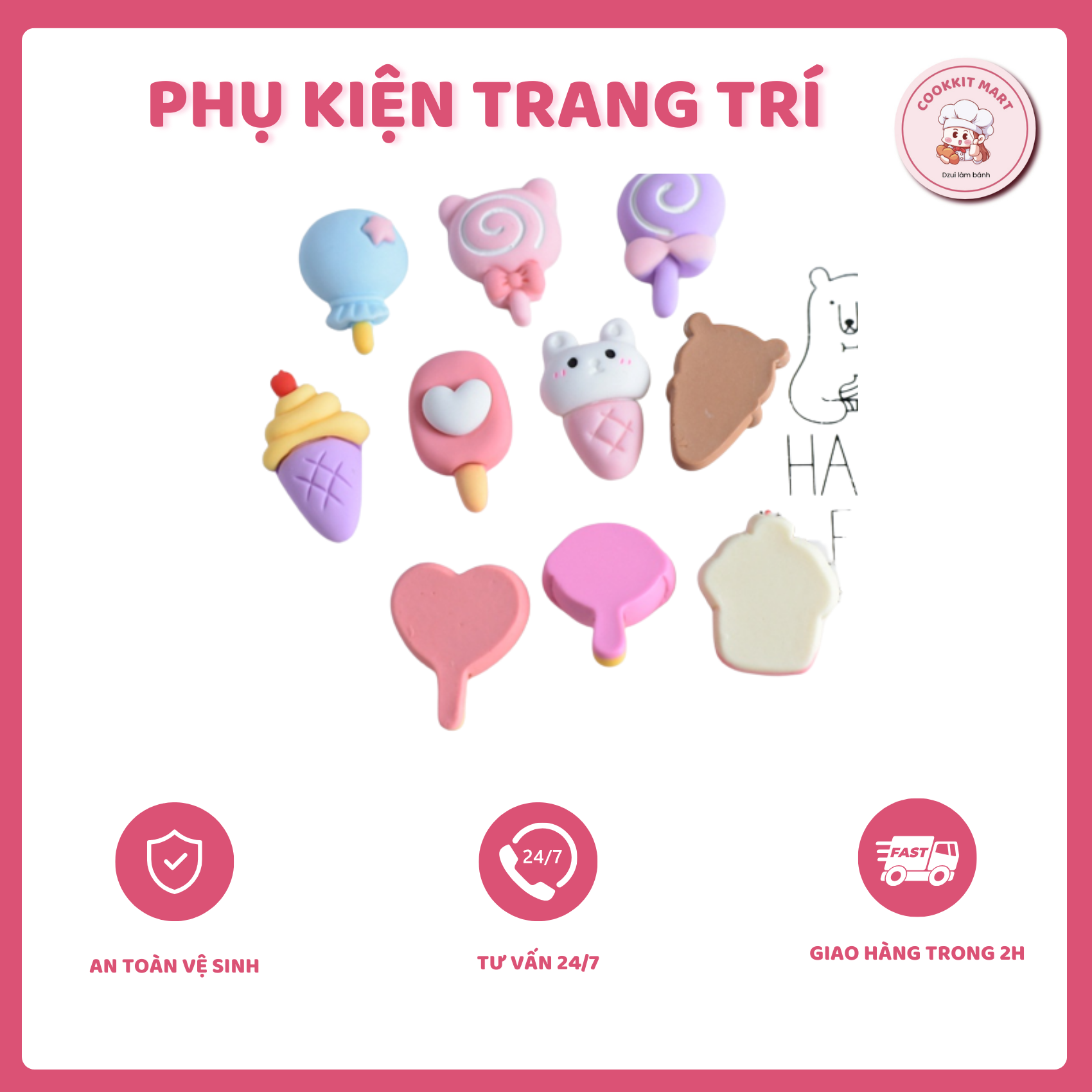 Phụ kiện trang trí bánh kem sinh nhật