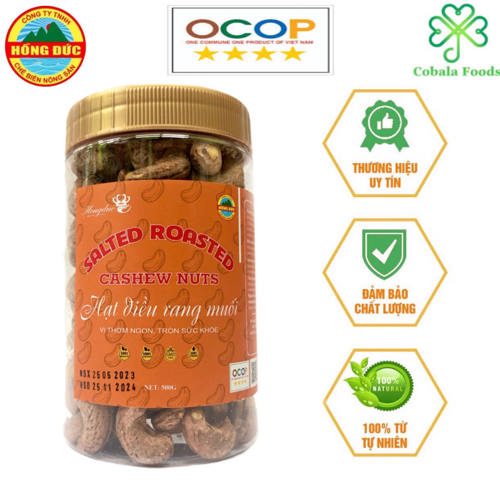 Hạt Điều Rang Muối - Hồng Đức - 500gr - Sản Phâm Đạt OCOP 4 sa