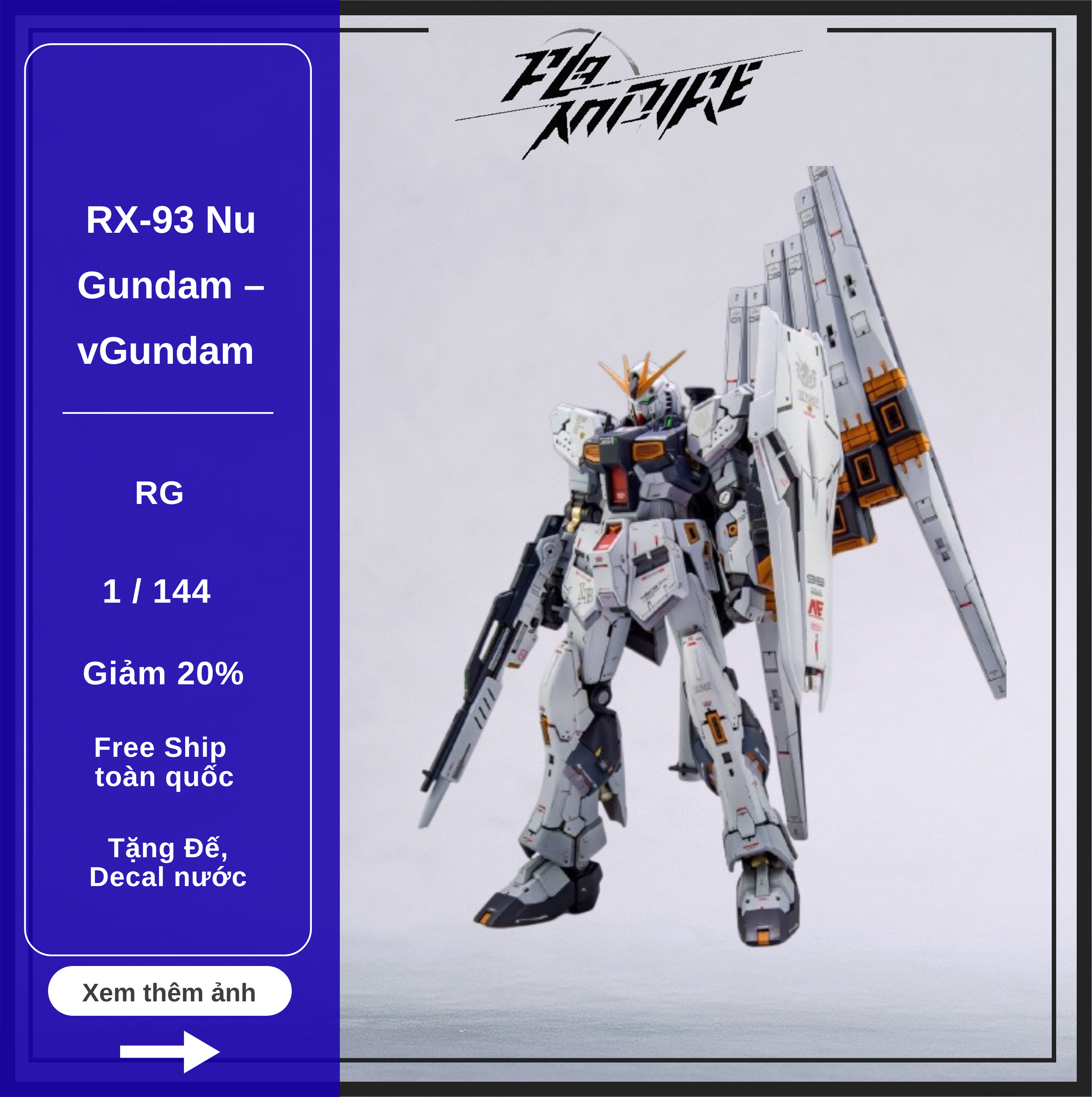 RX-93 Nu Gundam – vGundam – RG – 1/144 – Mô hình Gunpla chính hãng Bandai