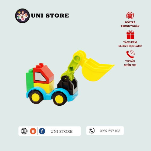 Xe Đào Công Trường - Đồ Chơi Mô Hình - 8 Mảnh Ghép