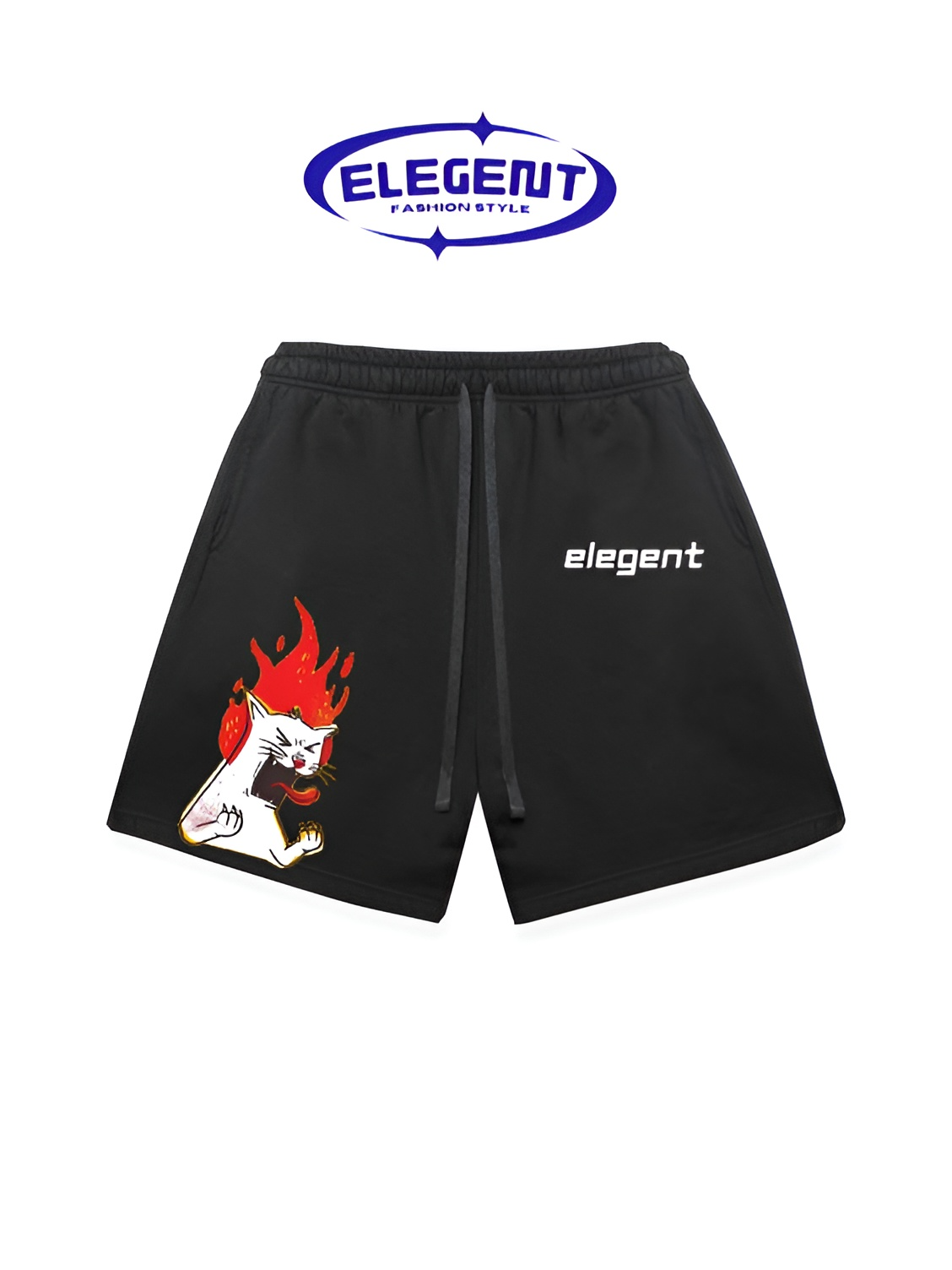 QUẦN SHORT ELEGENT CAT- BLACK