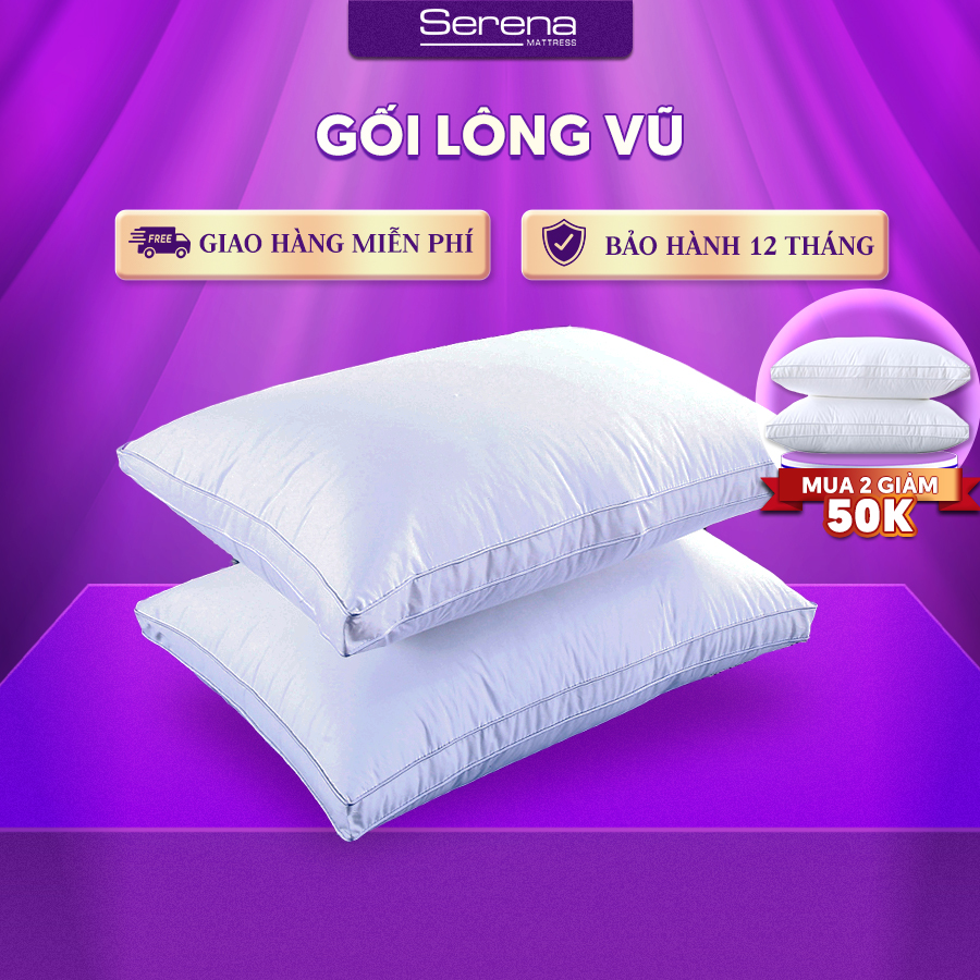 Ruột Gối Nằm Lông Vũ Cao Cấp SERENA nhiều kích thước 40x60 50x70