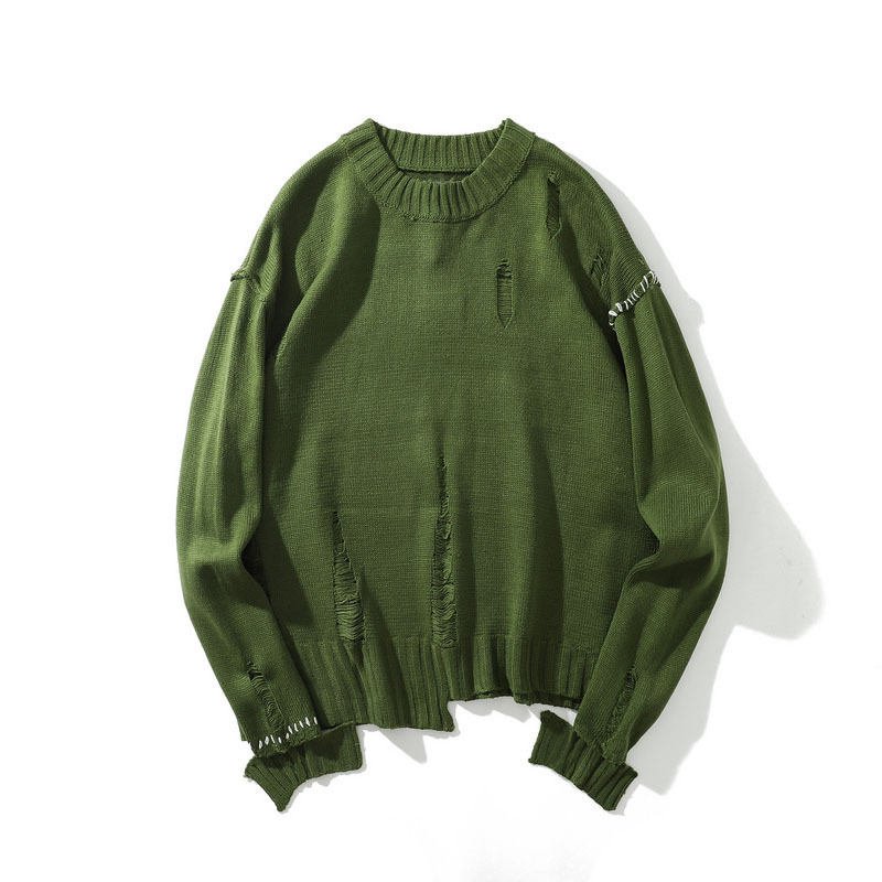 Sweater len rách