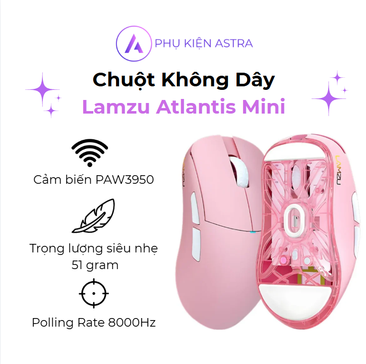 Chuột Lamzu Atlantis Mini - Đen
