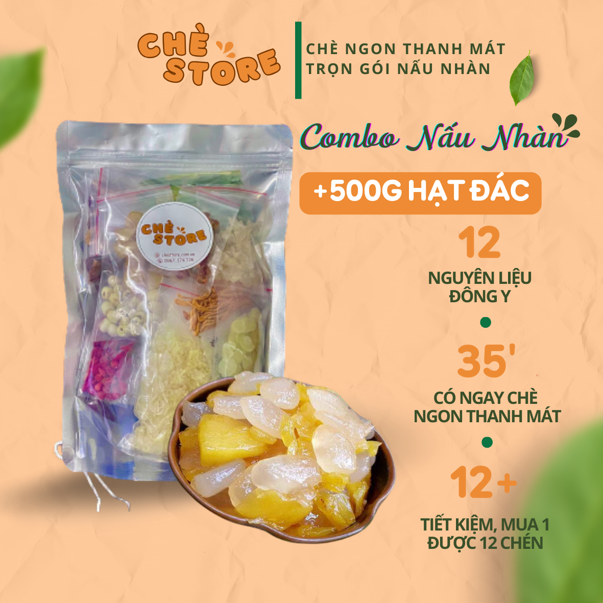 COMBO NẤU NHÀN MIX 150GRAM HẠT ĐÁC