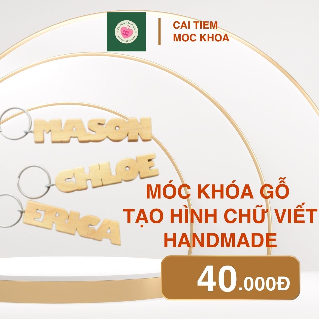 Móc Khóa Gỗ Tạo Hình Chữ Viết Handmade - Cái Tiệm Móc Khóa