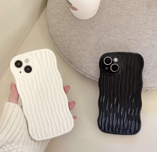 Ốp lưng iphone lượn sóng trắng đen basic
