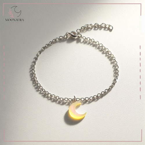 Lắc tay bạc mặt trăng phát sáng MOONAURAA LT1