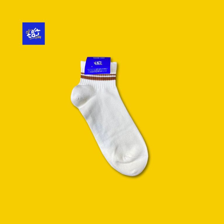 Tất Vớ Cổ Thấp Hoạ Tiết Viền Nâu Hold On