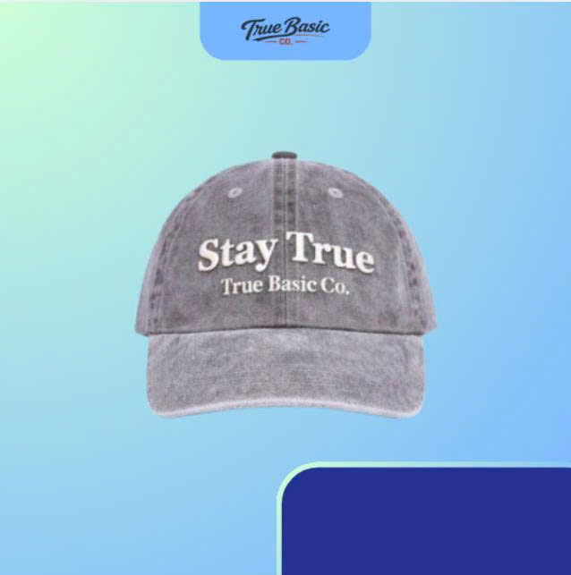 Nón Stay True Màu Xám Khói  TRUE BASIC CO.