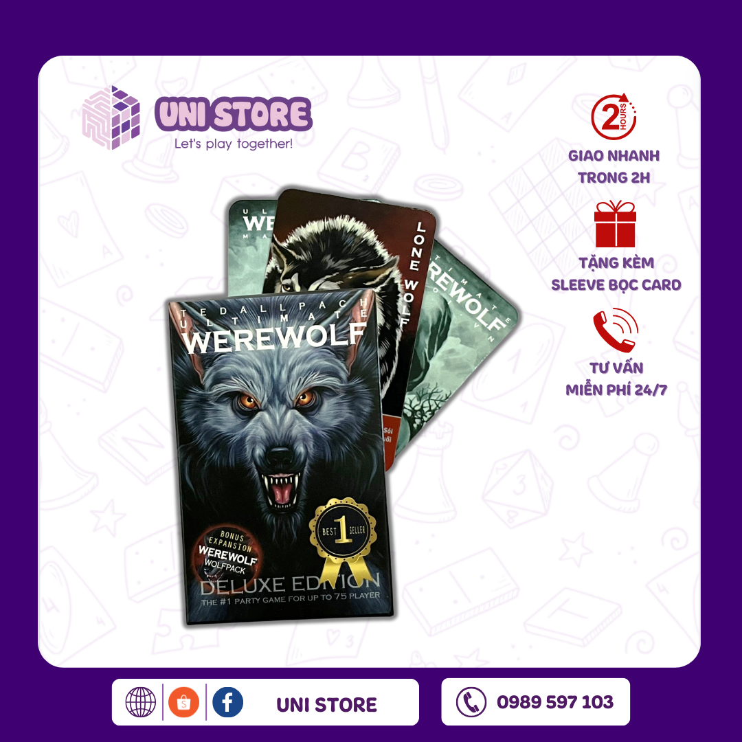Bài Ma Sói DELUXE ULTIMATE (Tặng Bọc Card) | Đồng Nghiệp | 66 Lá