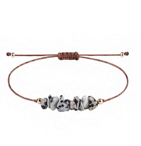 Vòng tay handmade dây sáp trắng đen