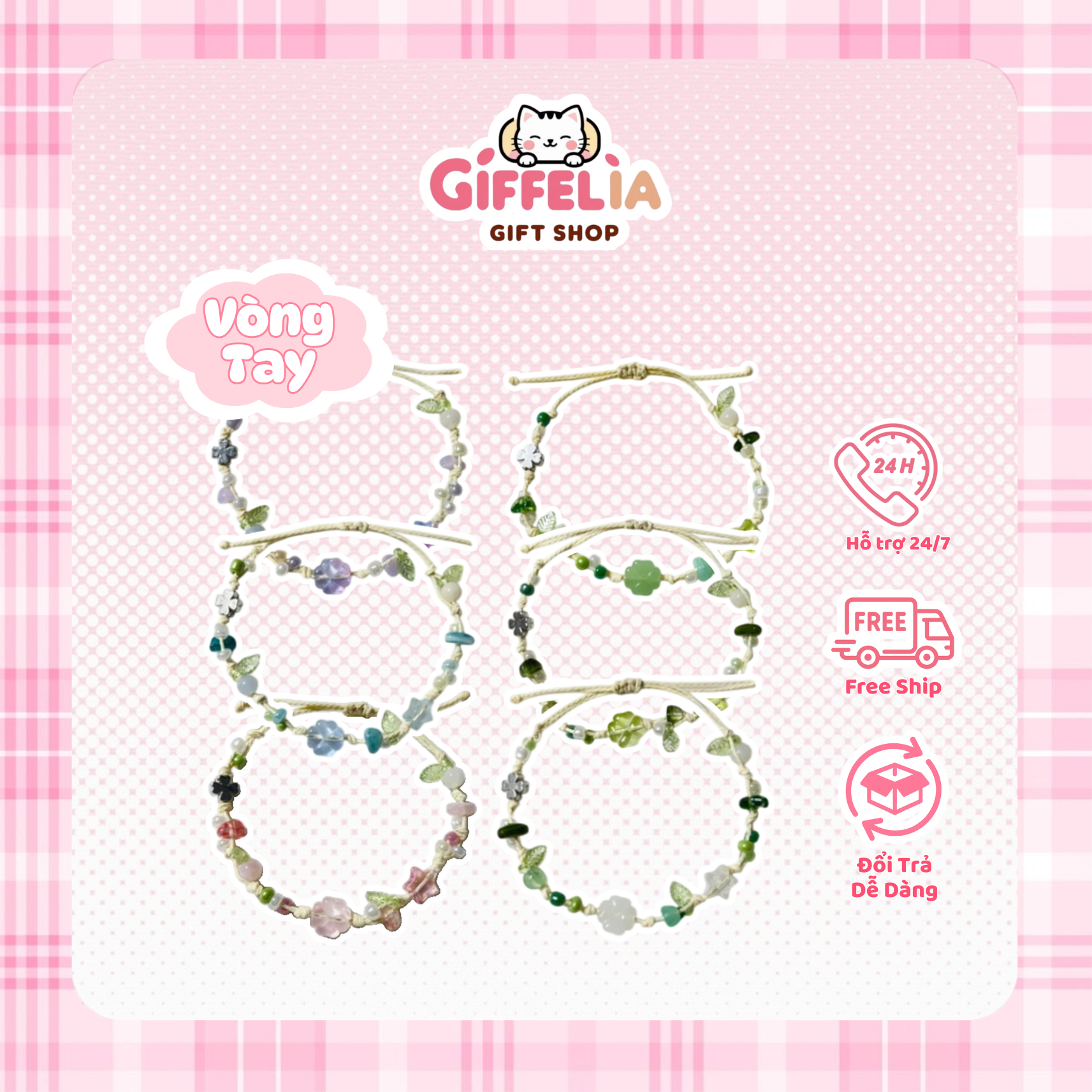 Vòng Tay Dây Rút Hoa Linh Lan – Giffelia