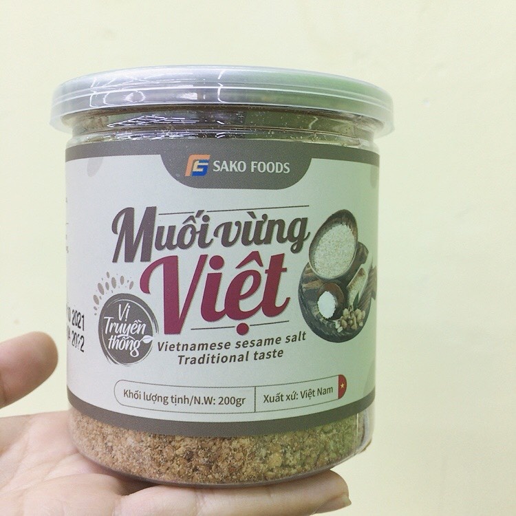Muối Vừng Việt Sako- Vị Truyền Thống 200gr - Sản Phẩm Đạt OCOP 3 sao