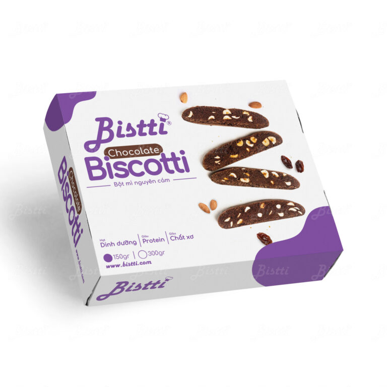 Bánh Biscotti Vị Chocolate Nguyên Cám – 100gram