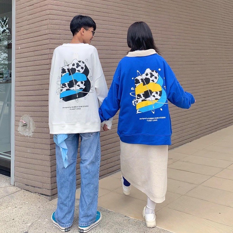 Áo Sweater chữ B planet logo - by Bubble Gum Studio