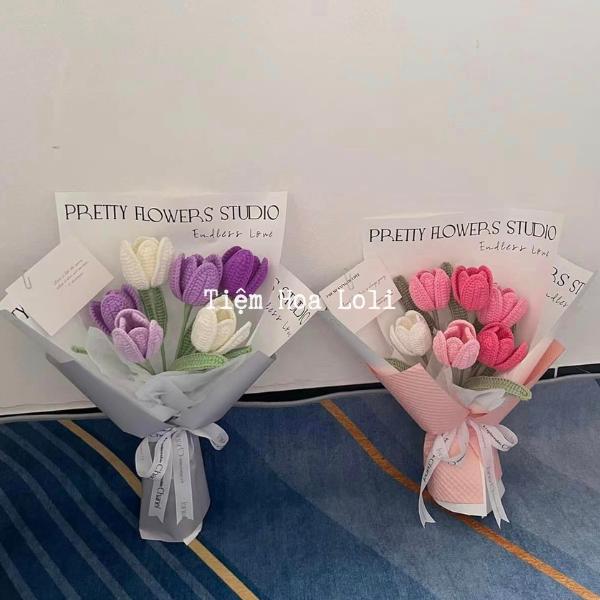 Bó hoa len Tulip nhiều màu làm quà tặng đầy ý nghĩa