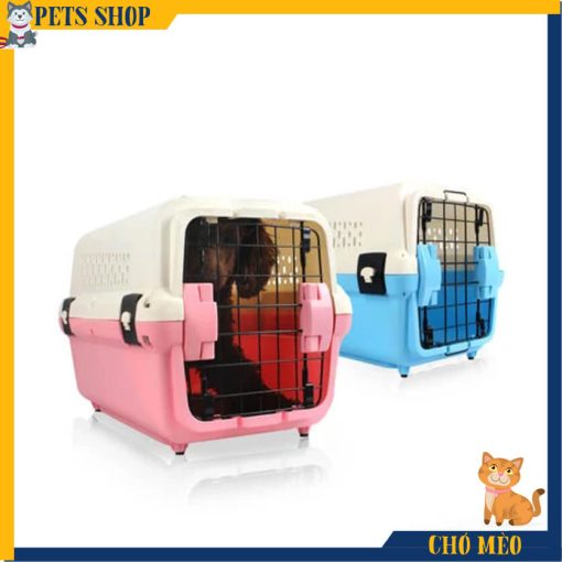 Lồng vận chuyển chó mèo AUPET BP27 hồng, xanh