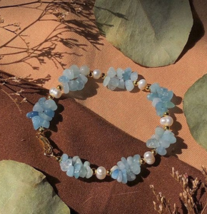 Vòng tay đá handmade thạch anh xanh